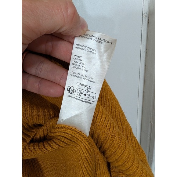 Free People Easy Street Tunic Inca Gold Sweater women's small oversized chunky - Picture 10 of 11